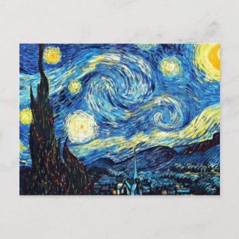 Van Gogh's Famous Painting  Starry Night Postcard by Virginia5050 at Zazzle