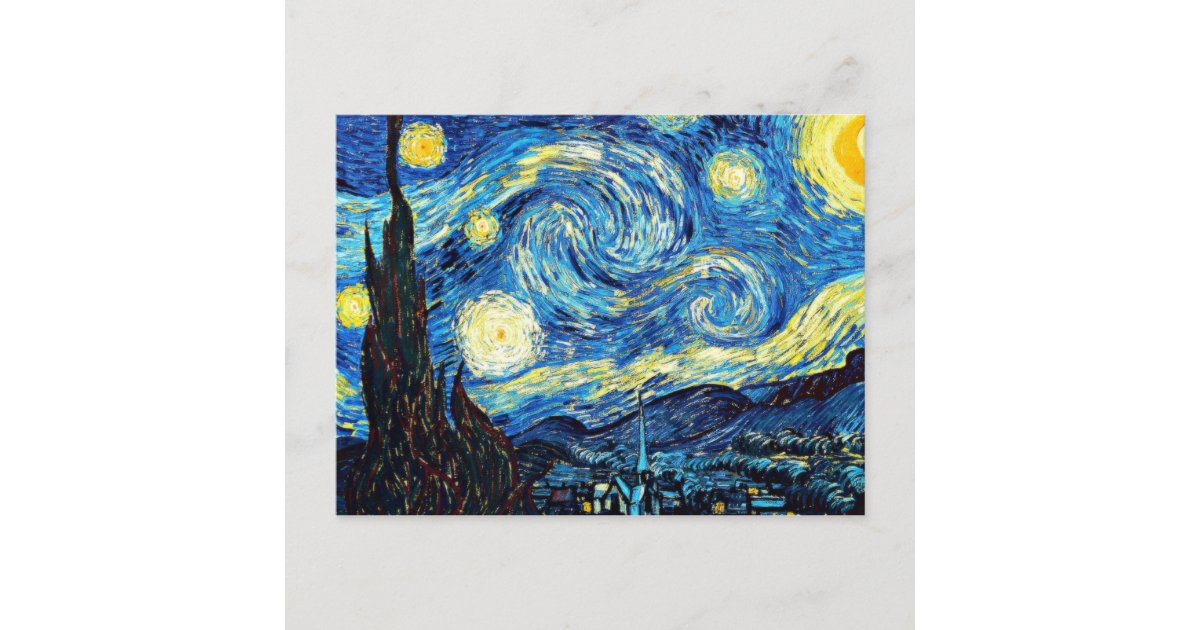 Van Gogh's famous painting, Starry Night Postcard | Zazzle