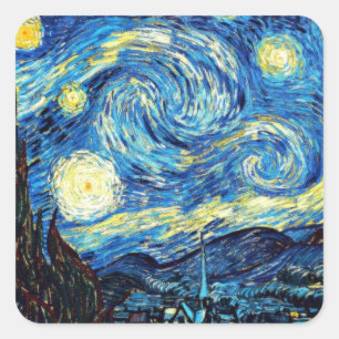 Van Gogh's famous painting, Starry Night Square Sticker