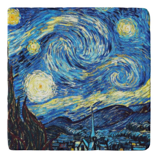 Van Gogh's famous painting, Starry Night Trivet (Front)