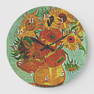 Van Gogh's Famous Painting, Sunflowers 12 Large Clock