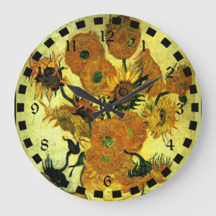 Van Gogh's Famous Painting, Sunflowers 14 Large Clock