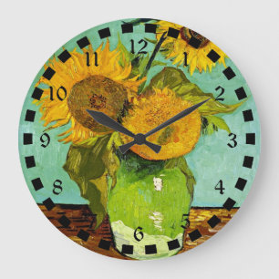 Van Gogh's Famous Painting, Sunflowers, 1888 Large Clock