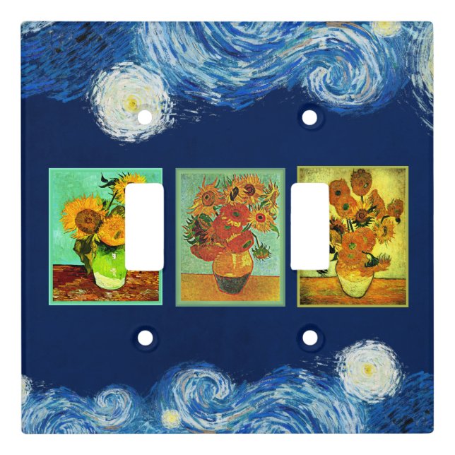 Van Gogh's famous Sunflowers Light Switch Cover (Front)