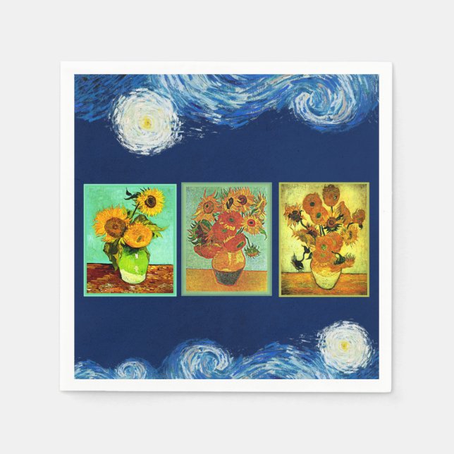 Van Gogh's famous Sunflowers Napkins (Front)