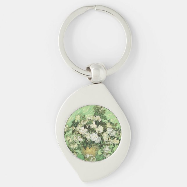 Van Gogh's Flowers in Vase Keychain (Front)