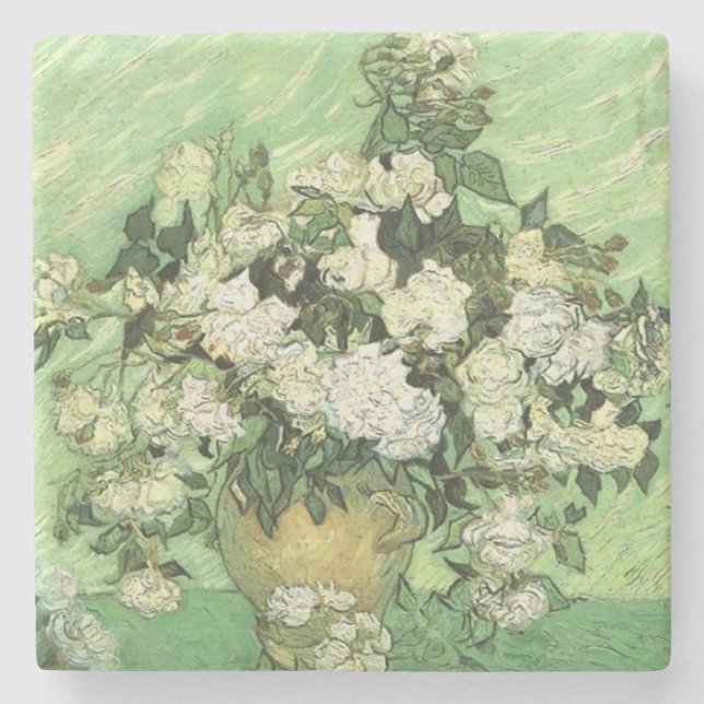 Van Gogh's Flowers in Vase Stone Coaster (Front)