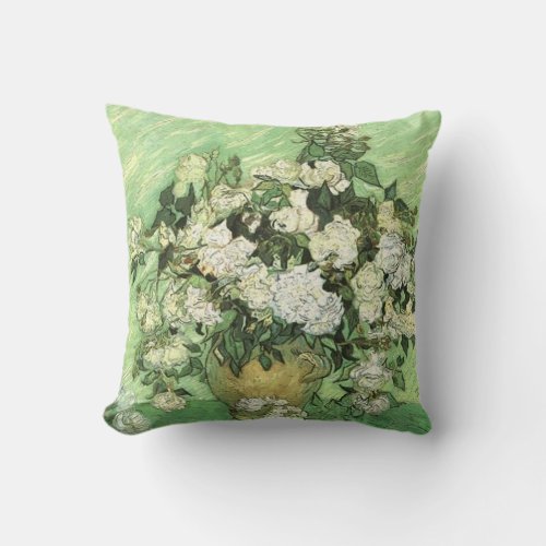 Van Goghs Flowers in Vase Throw Pillow