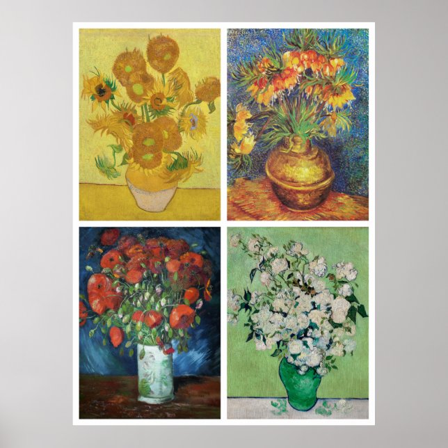 Van Gogh's Flowers Poster (Front)