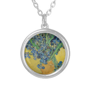 Van Gogh's Iris Silver Plated Necklace
