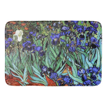 Van Goghs Irises Flowers Floral Garden Bath Mat