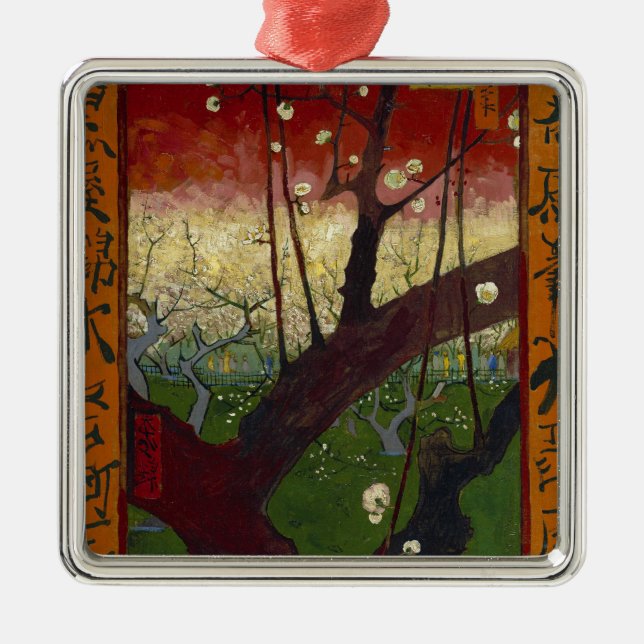 Van Gogh's Japonaiserie after Hiroshige Metal Ornament (Front)