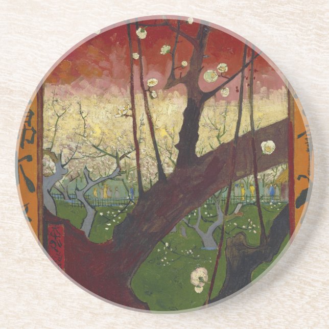 Van Gogh's Japonaiserie after Hiroshige Sandstone Coaster (Front)