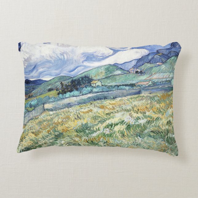 Van Gogh's Landscape from Saint-Rémy Accent Pillow (Back)