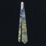 Van Gogh's Landscape from Saint-Rémy Neck Tie<br><div class="desc">Landscape from Saint-Rémy by Vincent Van Gogh is a breathtaking design captures the picturesque countryside of Saint-Rémy in Southern France. Van Gogh's use of contrasting colors and bold, swirling brushstrokes creates a dynamic and expressive composition that captures the beauty and vitality of nature. The warm yellows and oranges of the...</div>
