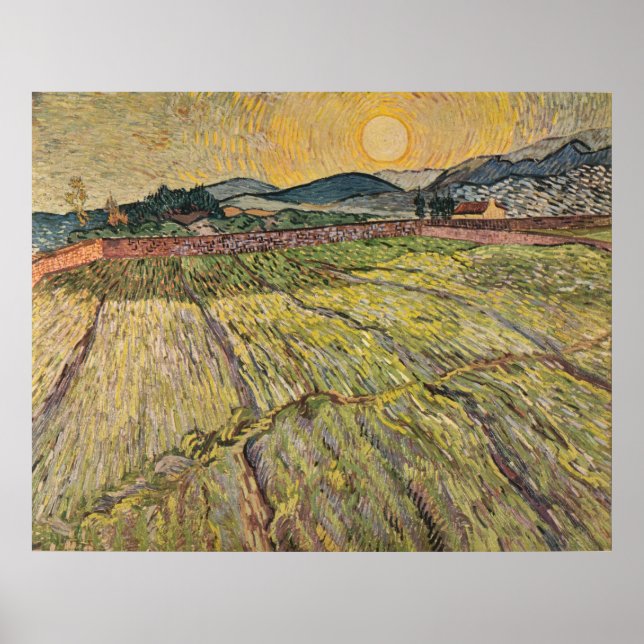 Van Gogh's Landscape with Plowed Fields (1899) Poster (Front)