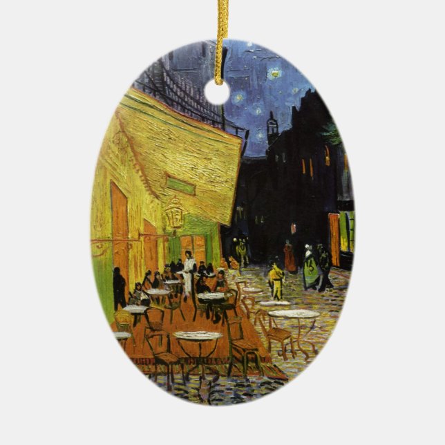 Van Gogh's Night Cafe Ceramic Ornament (Front)