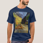 Van Gogh's Night Cafe Navy Blue T-Shirt<br><div class="desc">Post-Impressionist Painter Artist Vincent Van Gogh's Great Artworks and Paintings - Cafe Terrace at Night</div>