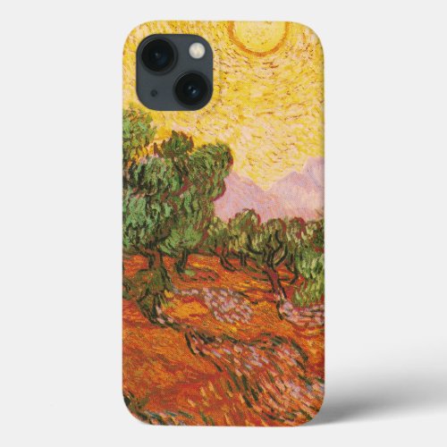 Van Goghs Olive Trees with Yellow Sky  Sun  iPhone 13 Case