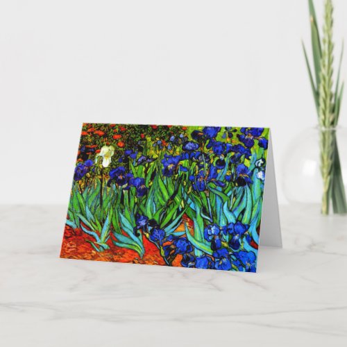 Van Goghs painting Irises Card