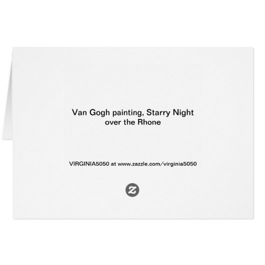 Van Gogh's painting, Starry Night over the Rhone (Back Horizontal)