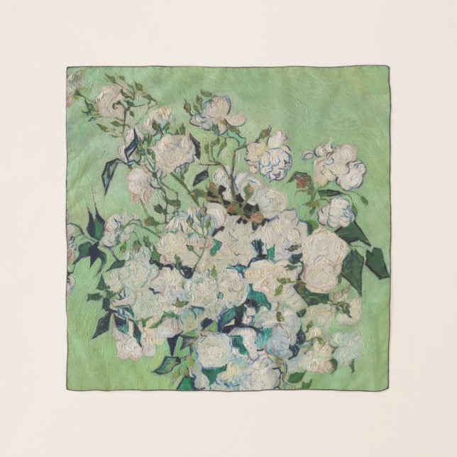 Van Gogh's Roses Women's Chiffon Scarf 26" x 26" (Front)
