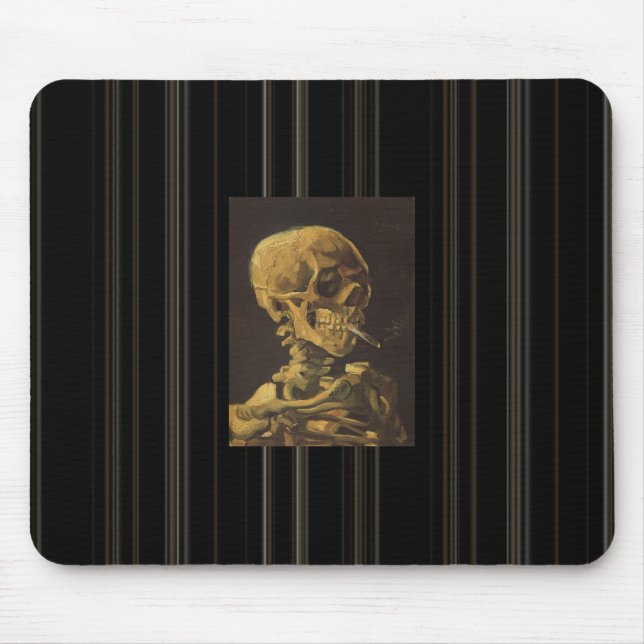 Van Gogh's "Smoking Skeleton" Mouse Pad (Front)