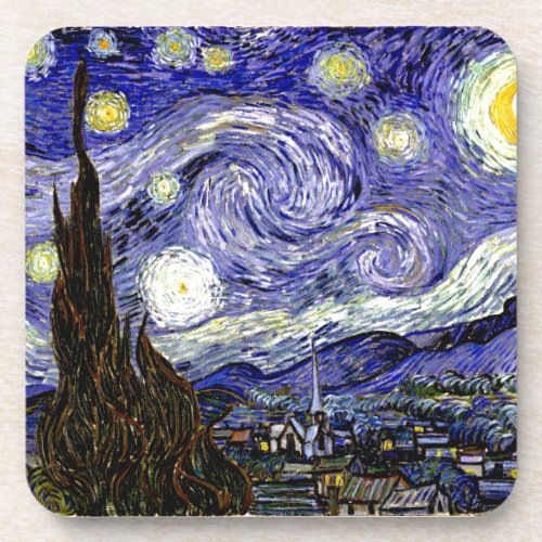 Van Goghs Starry Night 1889 Beverage Coaster