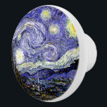 Van Gogh's Starry Night, 1889 Ceramic Knob<br><div class="desc">Widely hailed as Van Gogh's magnum opus, the painting depicts the view outside his sanatorium room window at night, although it was painted from memory during the day. Image is in the public domain. Contact Patterns & Paintings & Graphics for special requests. © Copyright 2020 P.D., Patterns & Paintings &...</div>