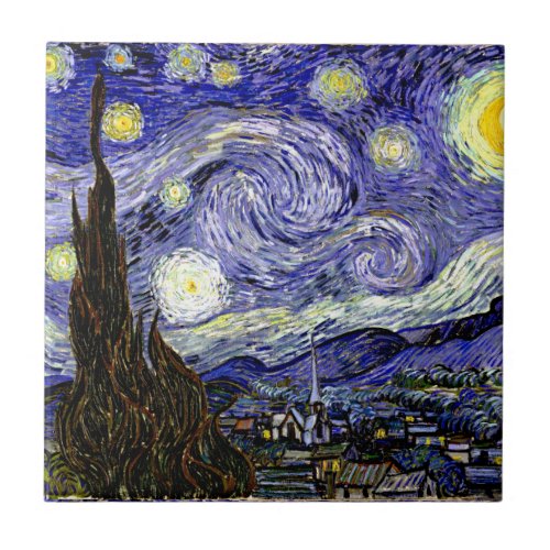 Van Goghs Starry Night 1889 Ceramic Tile