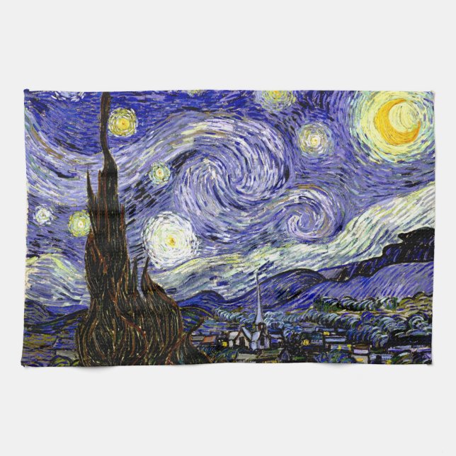 Van Gogh's Starry Night, 1889 Kitchen Towel (Horizontal)