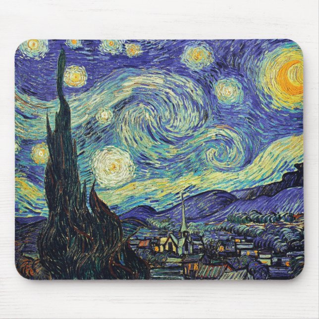 Van Gogh's Starry Night Mouse Pad (Front)