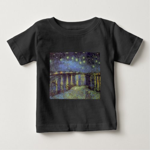 Van Goghs Starry Night Painting Baby T_Shirt