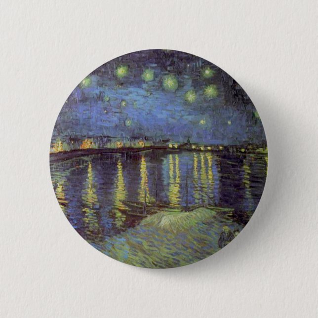 Van Gogh's Starry Night Painting Button (Front)
