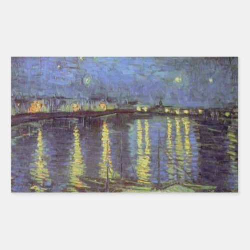 Van Goghs Starry Night Painting Rectangular Sticker