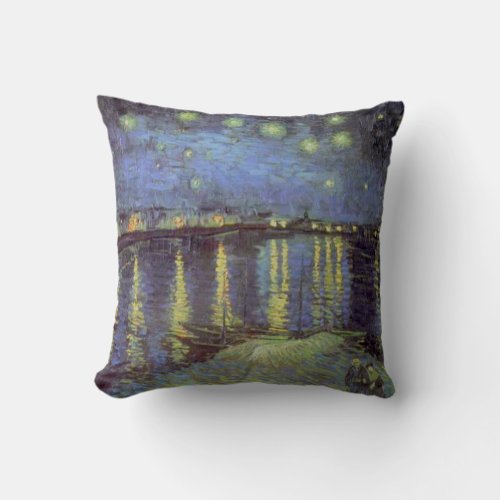 Van Goghs Starry Night Painting Throw Pillow