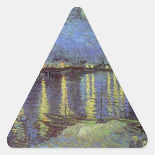 Van Goghs Starry Night Painting Triangle Sticker