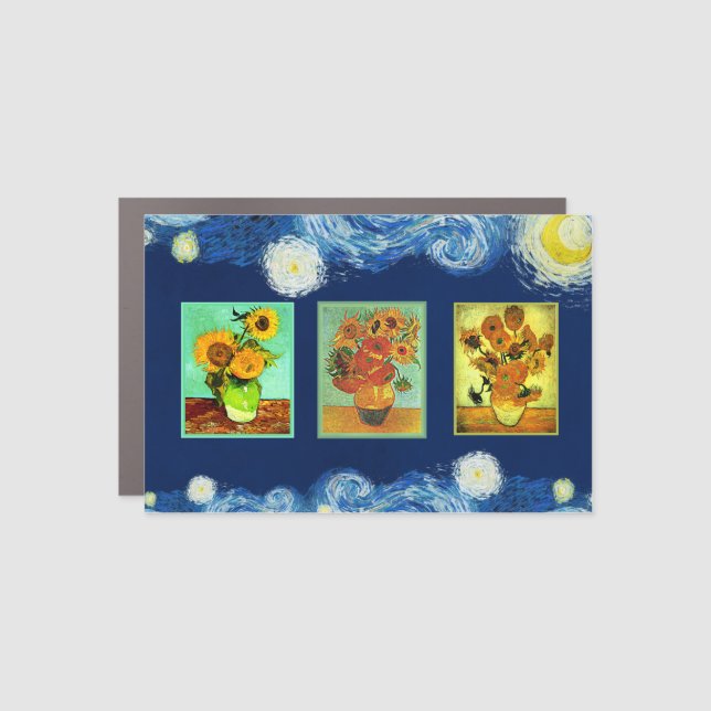 Van Gogh's Sunflower Series Car Magnet (Front)