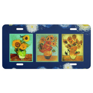 Van Gogh's Sunflower Series License Plate