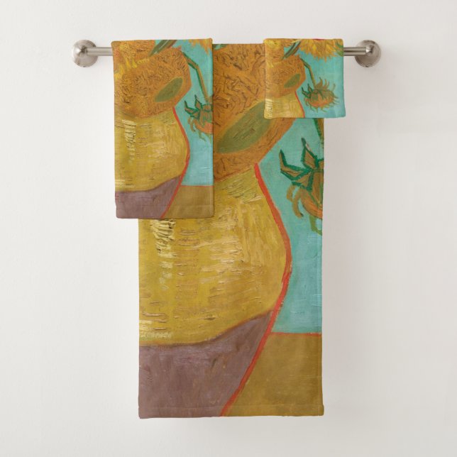 Van Gogh's Sunflowers Bath Towel Set (Insitu)