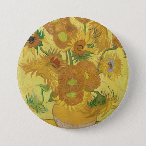 Van Goghs Sunflowers Button