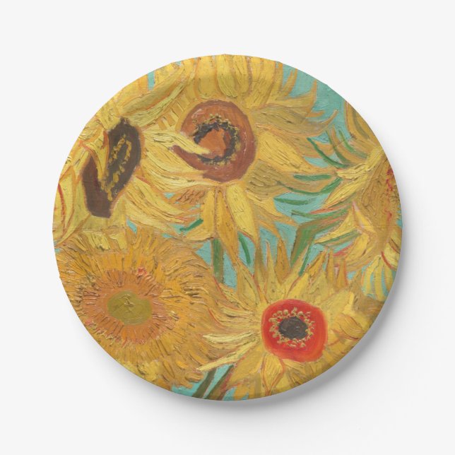 Van Gogh's Sunflowers Paper Plates (Front)