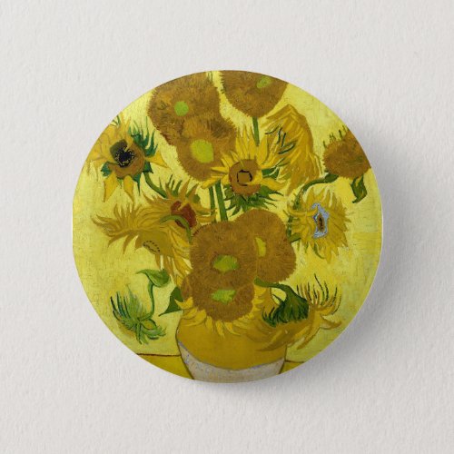 Van Goghs Sunflowers Pinback Button