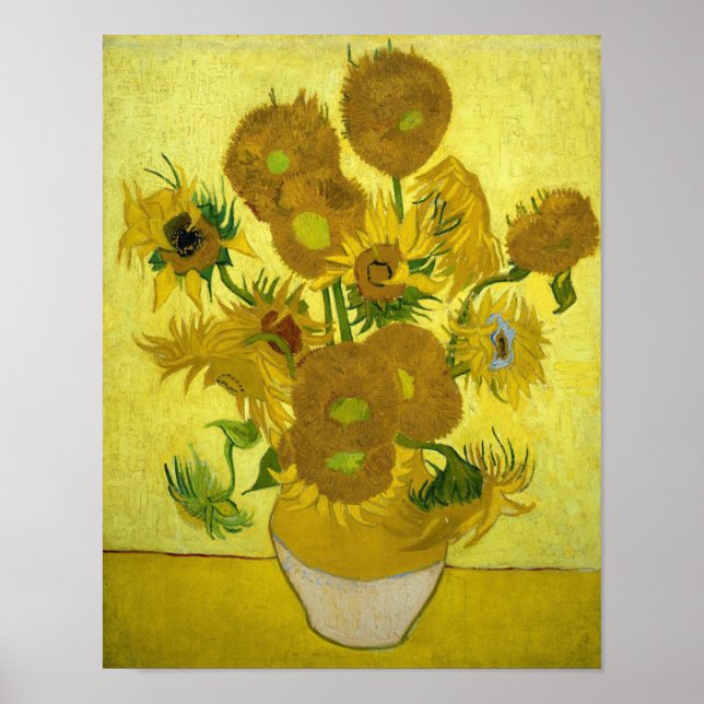 Van Gogh's Sunflowers Poster (Front)