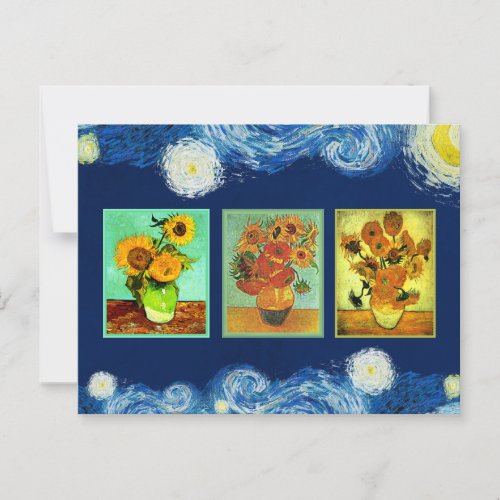 Van Goghs Sunflowers Series Postcard
