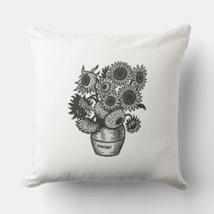 Van Gogh's Sunflowers Throw Pillow