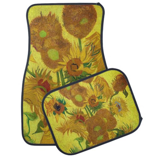 Van Goghs Sunflowers Vintage Fine Art Car Floor Mat