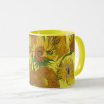 Van Gogh's Sunflowers Vintage Fine Art Mug<br><div class="desc">Van Gogh's Art Work - Vase of Fourteen Sunflowers is featured on this mug. What a bright and cheerful arty gift for her! **Check out related products with this design in our store and discover more amazing options with this wonderful image: https://www.zazzle.com/collections/arty_gifts_for_the_van_gogh_fan_in_your_life-119079521028472120?rf=238919973384052768</div>