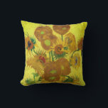 Van Gogh's Sunflowers Vintage Fine Art Throw Pillow<br><div class="desc">Van Gogh's Art Work - Vase of Fourteen Sunflowers is featured on this home-decor pillow. What a bright and cheerful arty gift for her!</div>