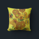 Van Gogh's Sunflowers Vintage Fine Art Throw Pillow<br><div class="desc">Van Gogh's Art Work - Vase of Fourteen Sunflowers is featured on this home-decor pillow. What a bright and cheerful arty gift for her!</div>
